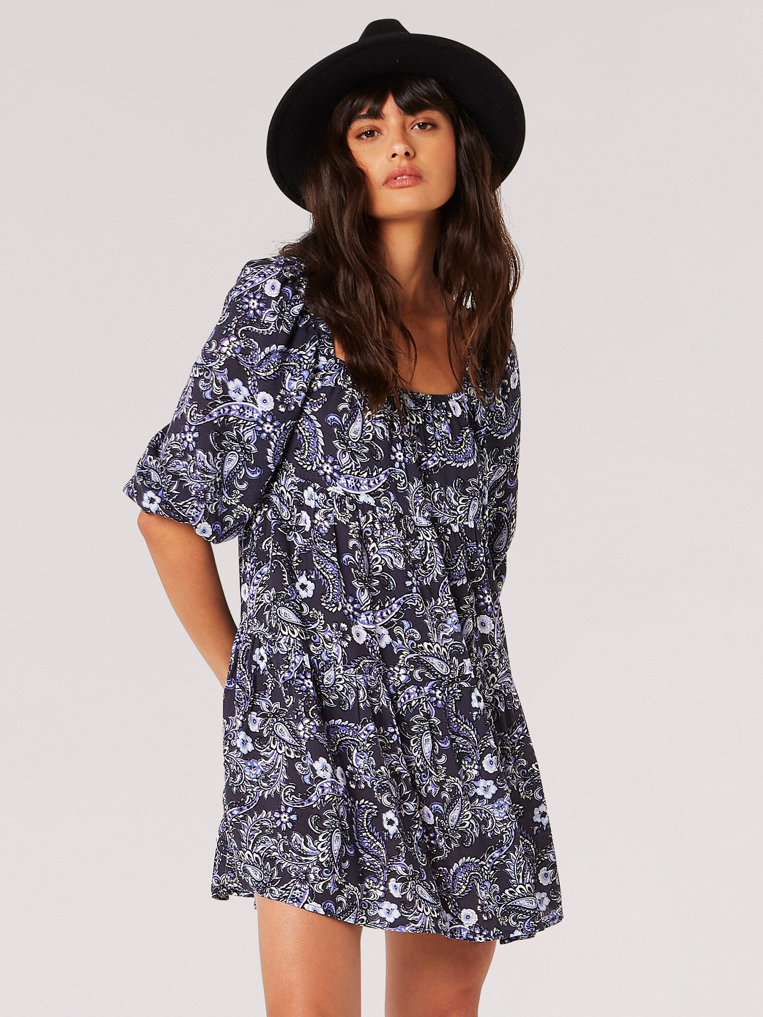 Robe babydoll bleu sale
