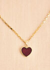 24K Gold Plated Red Heart Necklace, Gold, large