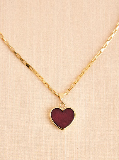 24K Gold Plated Red Heart Necklace