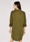 Oversized Shirt Mini  Dress, Khaki, large