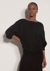 Ribbed Knit Batwing Jumper, Black, large