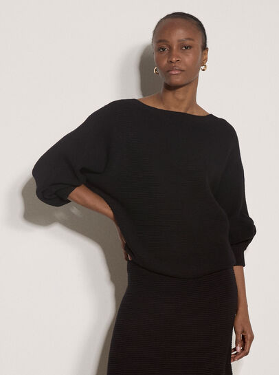 Ribbed Knit Batwing Jumper