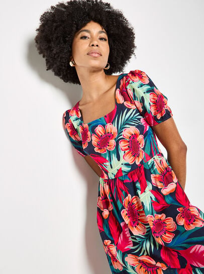 Tropical Floral Mini Dress