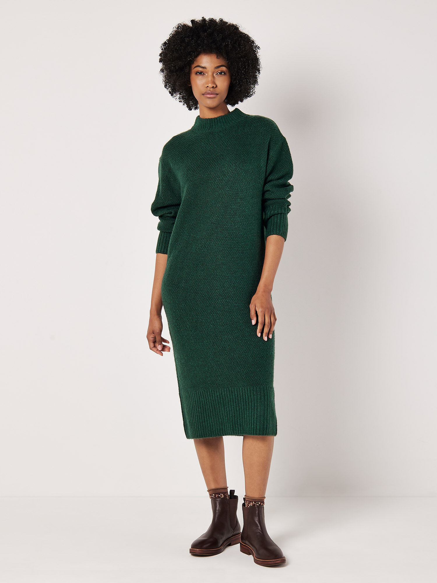 Waffle Knit Midi Dress | Apricot Clothing