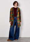 Colourful Check Hooded Coatigan, Rust, large