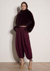 Luxe Faux Fur Short Jacket, Burgundy, large