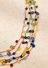 Collier de perles colorées superposées, assorti, grand