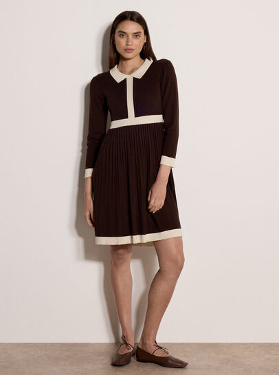 Colour Block Retro Knit Mini Dress