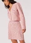 Mini-jupe en tricot chiné multicolore, rose, grand