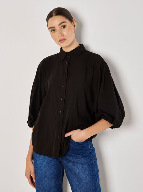 Seam Detail Puff Sleeve Shirt