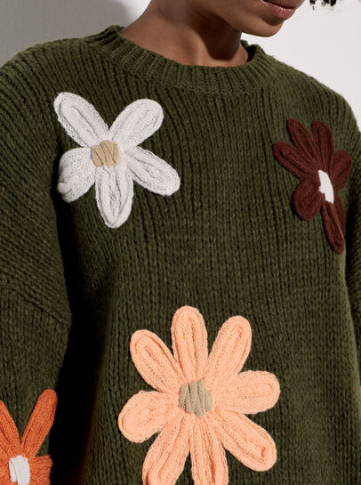 Embroidered Flower Jumper