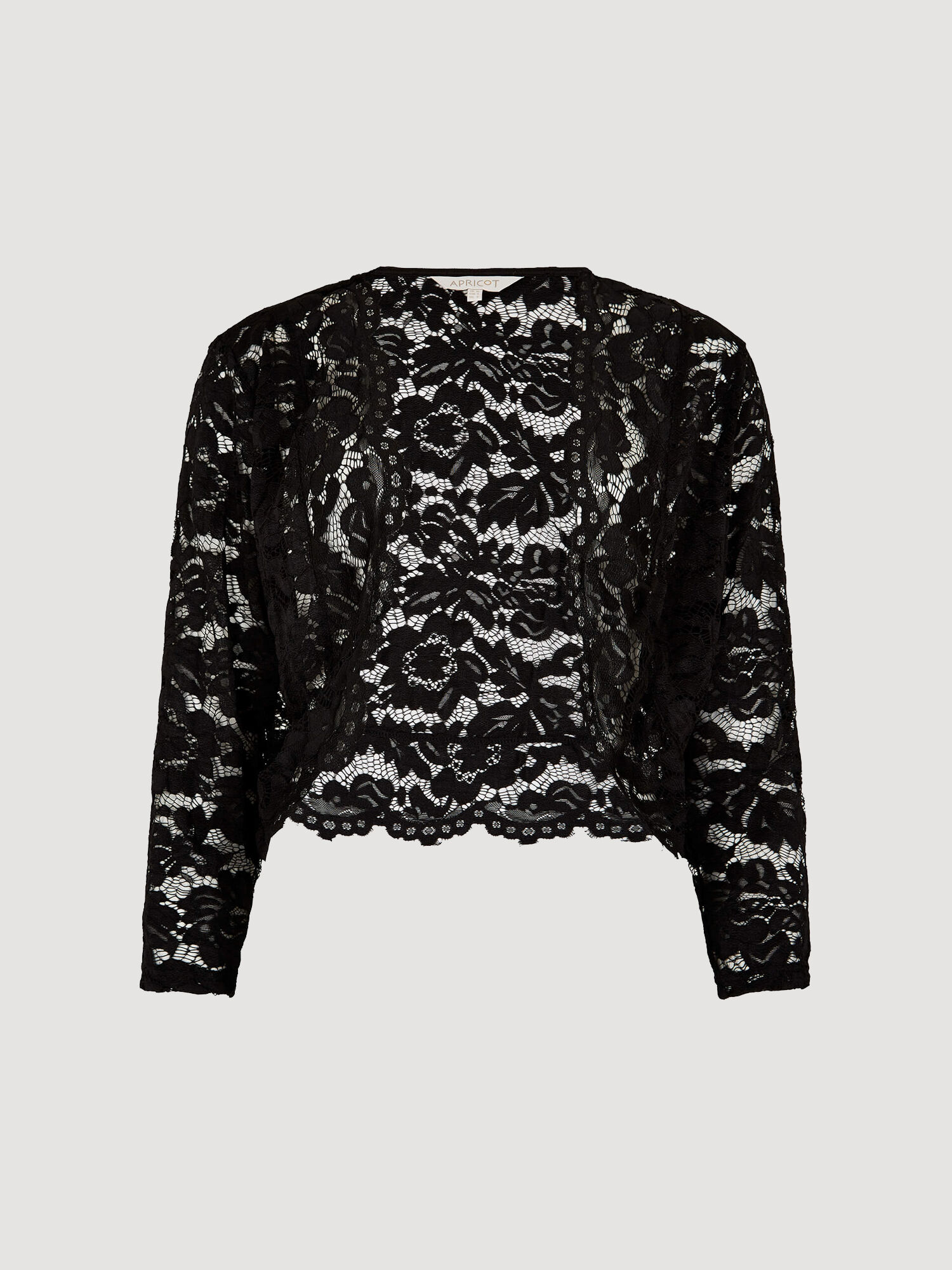 Cropped Lace Bolero Apricot Clothing
