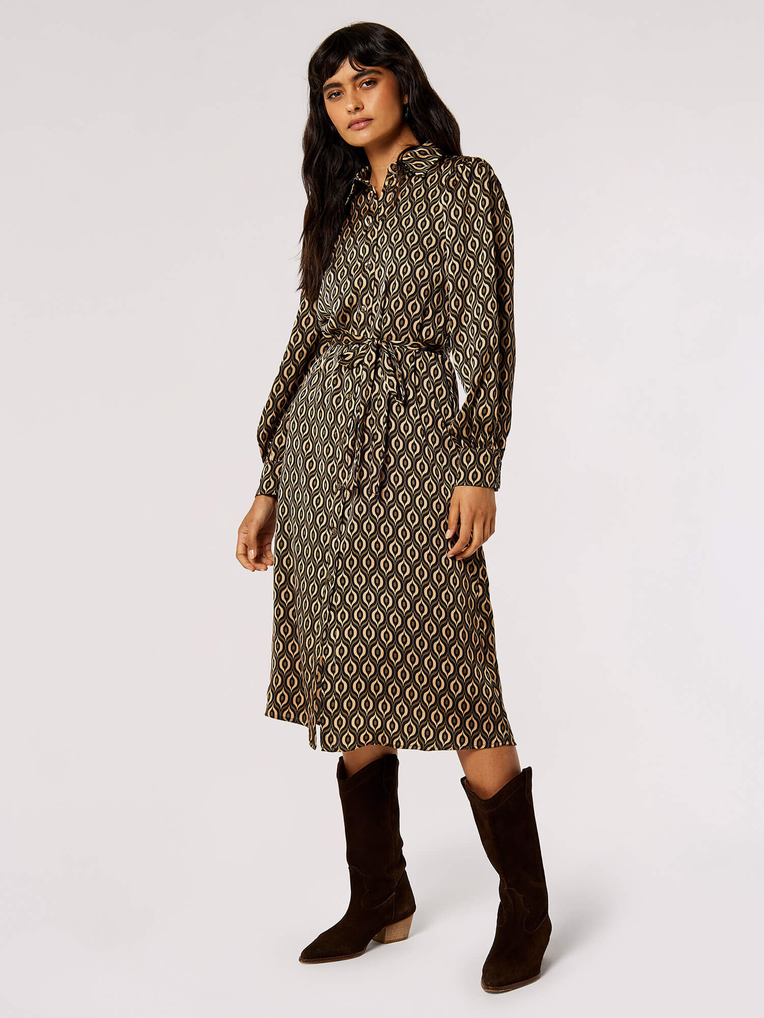 Satin shirt dress midi online