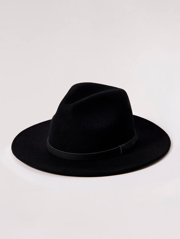 Wool Fedora, Black, large