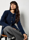 Pebble Button Cardigan, Navy, large