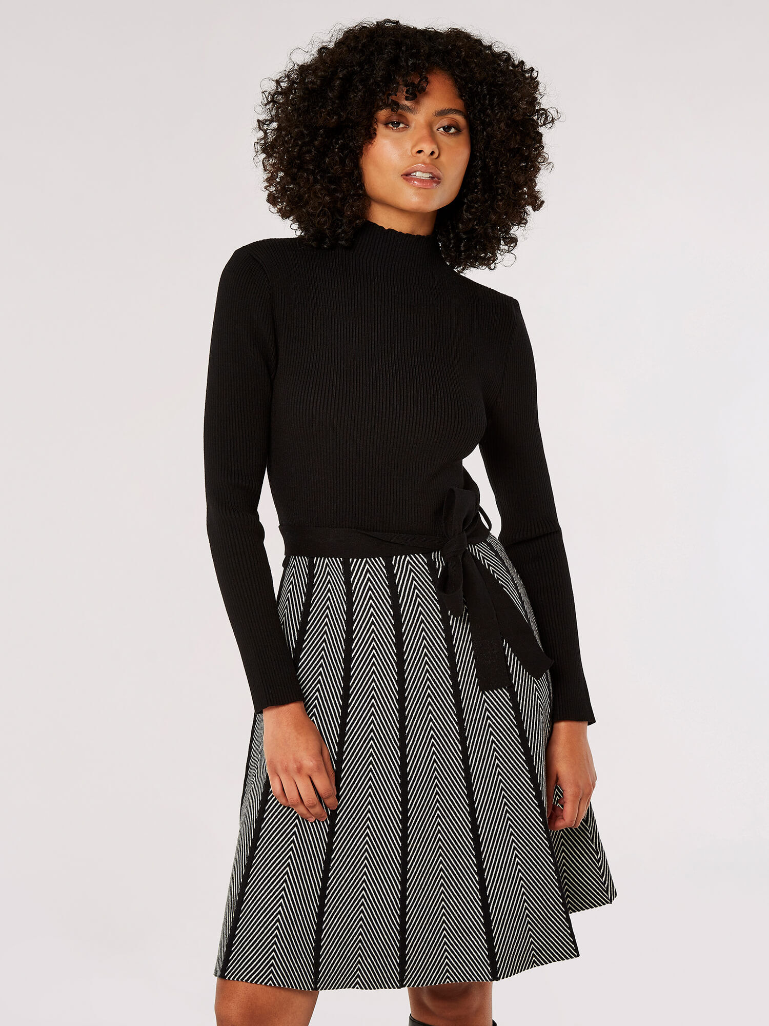Knit midi skater skirt online