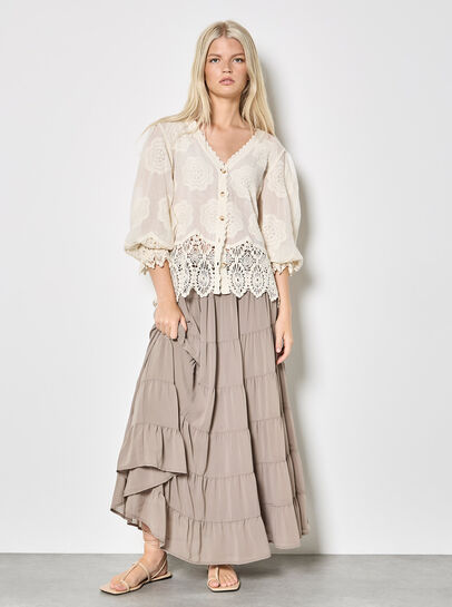 Embroidered Daisies Lace Blouse