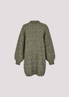 Flecked Knit Jumper Mini Dress, Khaki, large