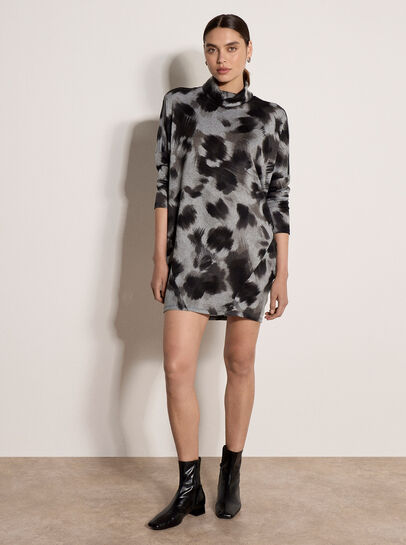 Abstract Knit Cocoon Mini Dress