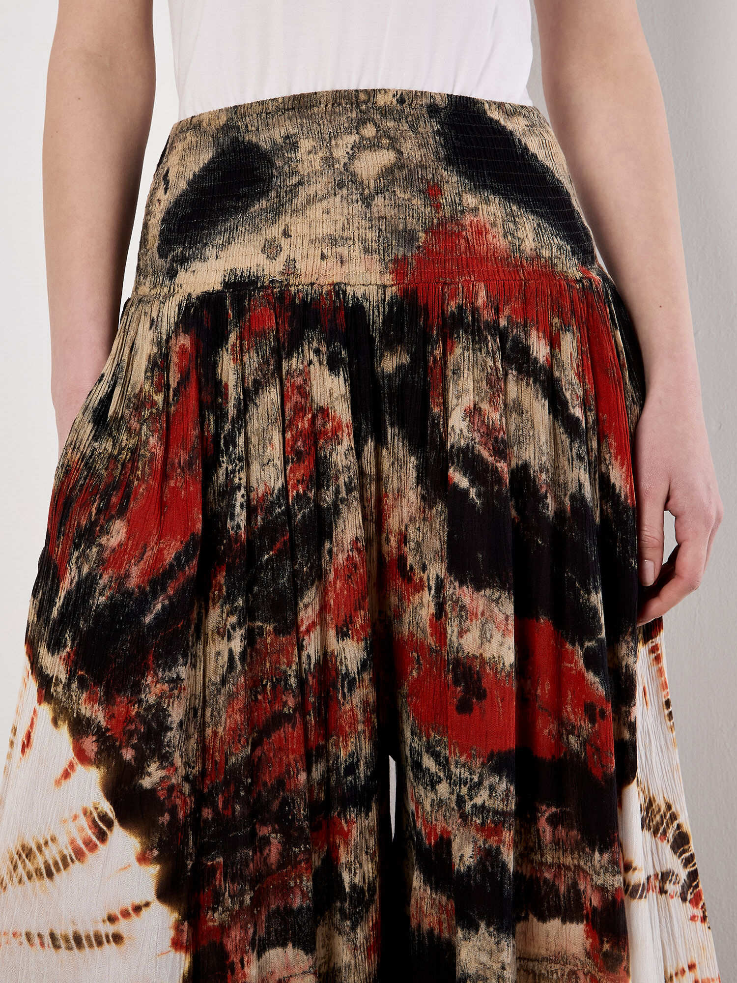 Tie-Dye Textured Palazzo Trousers | Apricot Clothing
