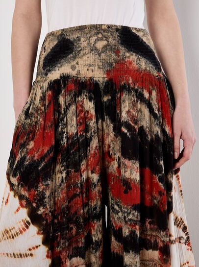 Tie-Dye Textured Palazzo Trousers