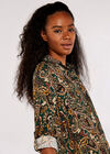 Paisley Shirt Mini Dress, Green, large