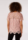 Guipure Scallop Lace Top, Pink, large