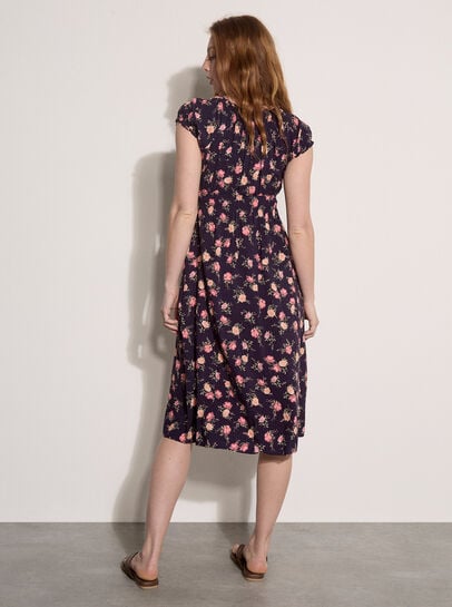 Vintage Rose Milkmaid Midi Dress
