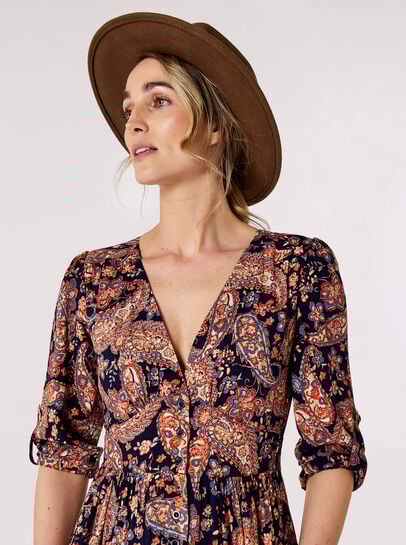Paisley Tiered Midi Dress
