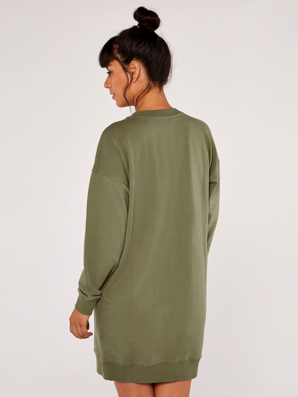 Oversized Sweater Dress, Khaki, large