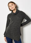 Asymmetric Hem Knit Top, Dark Grey/Charcoal, large