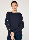  Button Detail Jumper, Navy, large