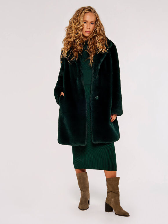 Oversized Supersoft Furcoat, Green, large
