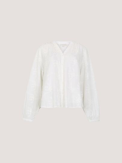 Floral Embroidered Cotton Blouse