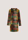 Colourful Check Hooded Coatigan, Rust, large
