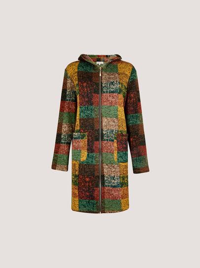 Colourful Check Hooded Coatigan