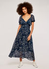  Retro Floral Skirt, Navy, large