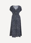 Spot Print Milkmaid Midi Dress, Navy, large