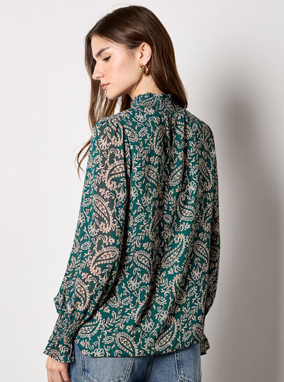 Paisley Print Chiffon Top