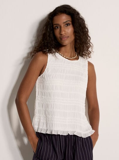 Crinkle Ruffle Chiffon Top
