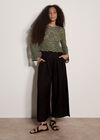 Boho Floral Cotton Crochet Top, Khaki, large