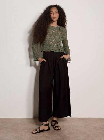 Boho Floral Cotton Crochet Top