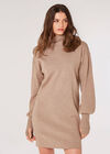 Soft Knit Jumper Mini Dress, Cream, large