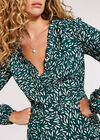 Silhouette Leaf Frill  Dress, Green, large
