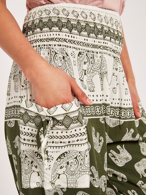 Elephant Border Jogger, Mint, large
