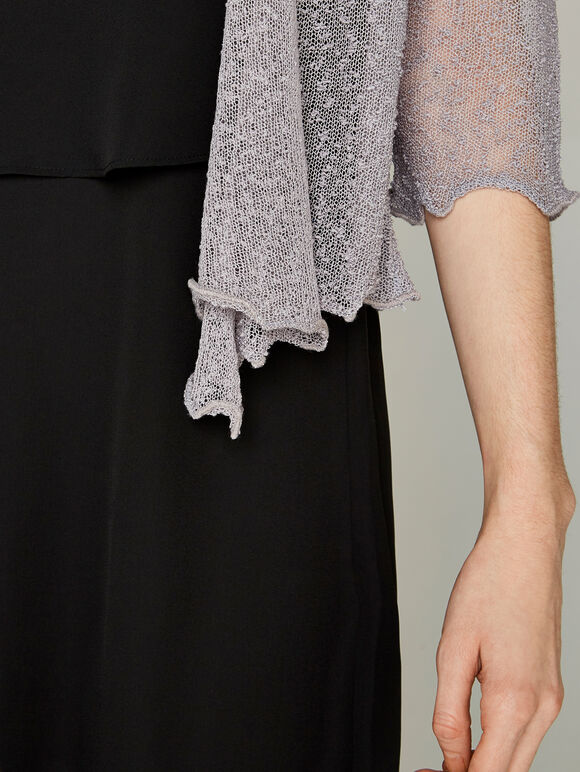 Popcorn Knit Shrug Apricot Clothing