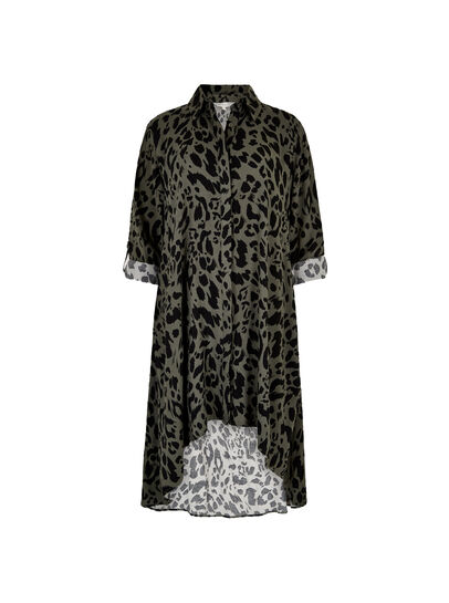 Animal Oversized Shirt Mini Dress