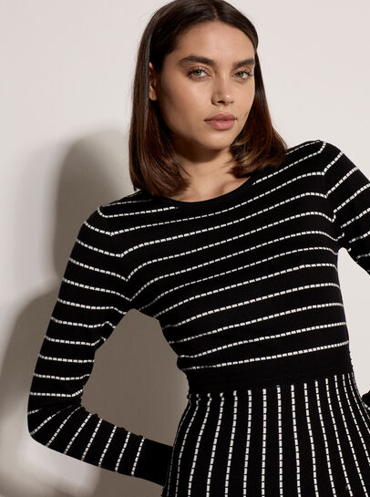 Multi Stripe Knitted Midi Dress