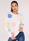 Multicolour Large Daisy Jumper, Cream, large