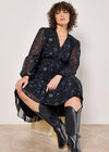 Curve Chiffon Constellation Midi Dress, Blue, large